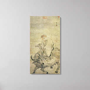 Toile Lao-tzu chevauchant son boeuf, chinois, dynastie M