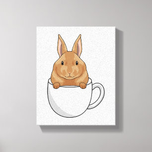 Toile Lapin avec la coupe de café