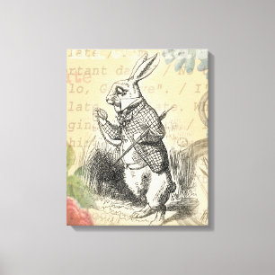 Toile Lapin Blanc Aventures d'Alice au Pays des Merveill