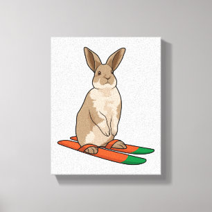 Toile Lapin comme skieur avec ski