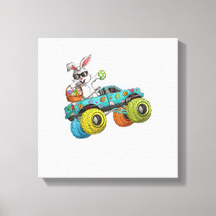 Toile Lapin Dabbing Joyeuses Pâques Amoureux de Monster 