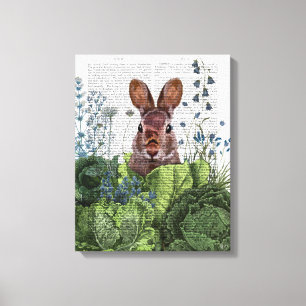 Toile Lapin dans un patch de choux