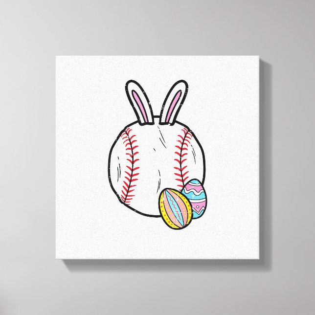 Toile Lapin de baseball de Pâques Sports Hommes Garçons  (Recto)