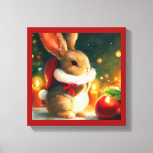 Toile Lapin de Noël 1