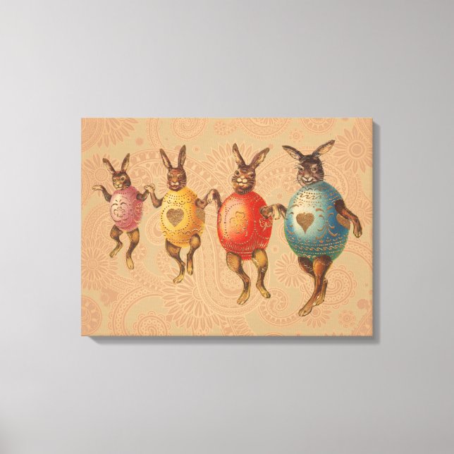 Toile Lapin de Pâques Œufs Dansants (Recto)