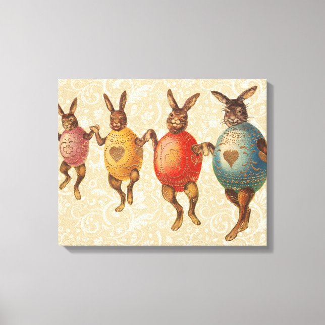 Toile Lapin de Pâques Œufs Dansants (Recto)