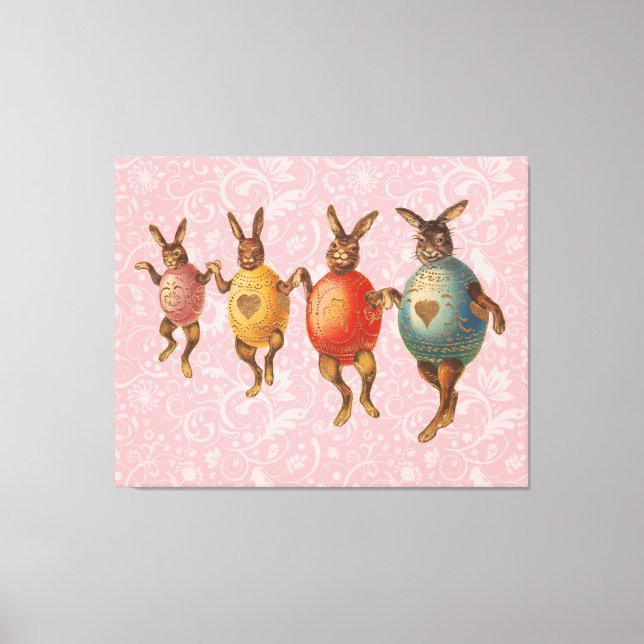 Toile Lapin de Pâques Œufs Dansants (Recto)