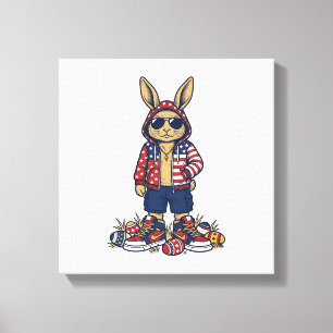 Toile Lapin de Pâques Patriotique Vintage Vector Chemise