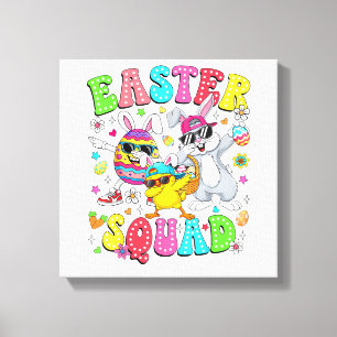 Toile Lapin drôle groovy oeuf Poussin Équipe de Pâques J