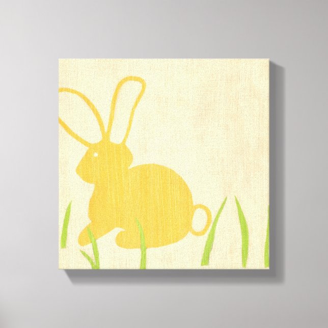 Toile Lapin jaune et herbe verte par Chariklia Zarris (Recto)