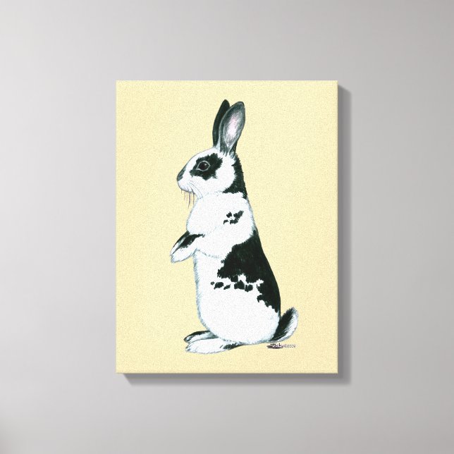 Toile Lapin : Noir et Blanc (Recto)