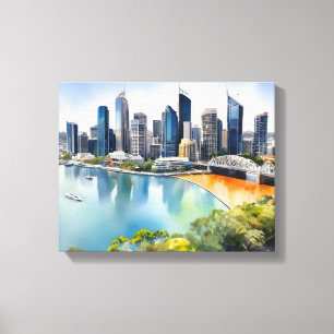 Toile L'aquarelle de Brisbane