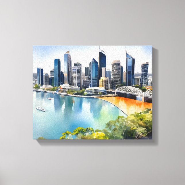 Toile L'aquarelle de Brisbane (Recto)