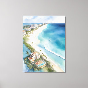 Toile L'aquarelle de Cancun
