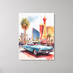 Toile L'aquarelle de Las Vegas