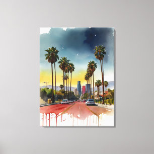 Toile L'aquarelle de Los Angeles