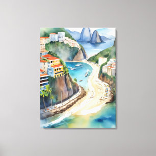 Toile L'aquarelle de Rio de Janeiro