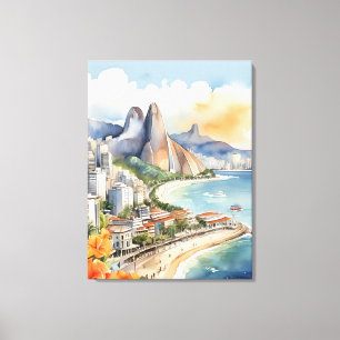 Toile L'aquarelle de Rio de Janeiro