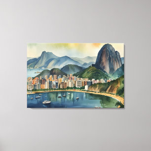 Toile L'aquarelle de Rio de Janeiro