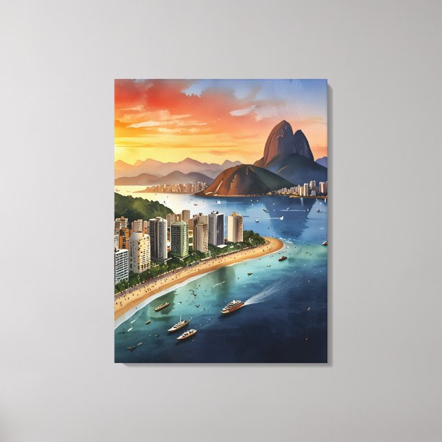 Toile L'aquarelle de Rio de Janeiro (Recto)