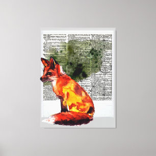 Toile L'aquarelle photo instantanée Fox