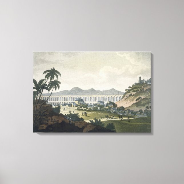 Toile L'aqueduc de Rio de Janeiro (gravure en couleur) (Recto)