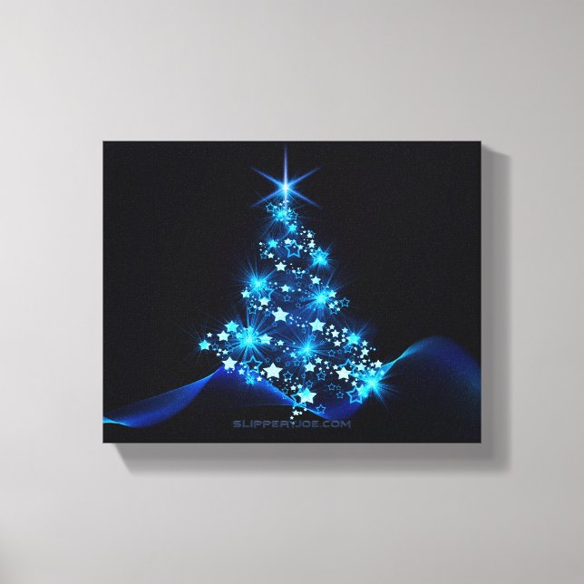 Toile l'arbre de Noël stylisé et lumineux de SlipperyJoe (Recto)