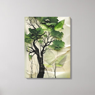 Toile L'arbre verdoyant de la peinture à vie