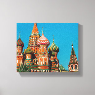 Toile L'architecture russe du Carré rouge de Moscou Basi
