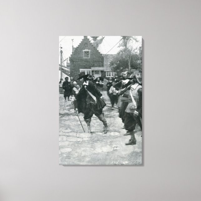 Toile L'arrivée de Stuyvesant à New Amsterdam (Recto)