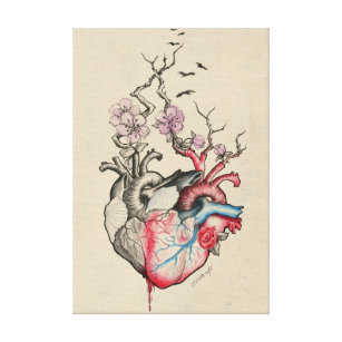 Toile L'art d'amour a fusionné les coeurs anatomiques
