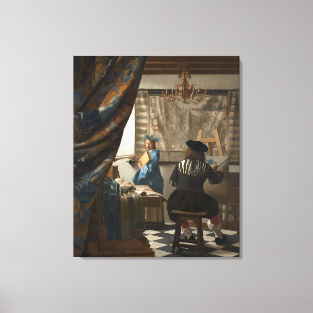 Toile L'art de la peinture par Johannes Vermeer (Recto)