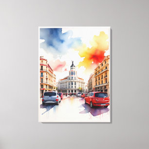 Toile L'art de l'aquarelle à Madrid