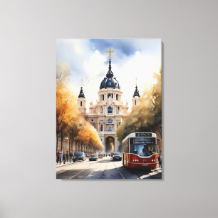 Toile L'art de l'aquarelle à Madrid