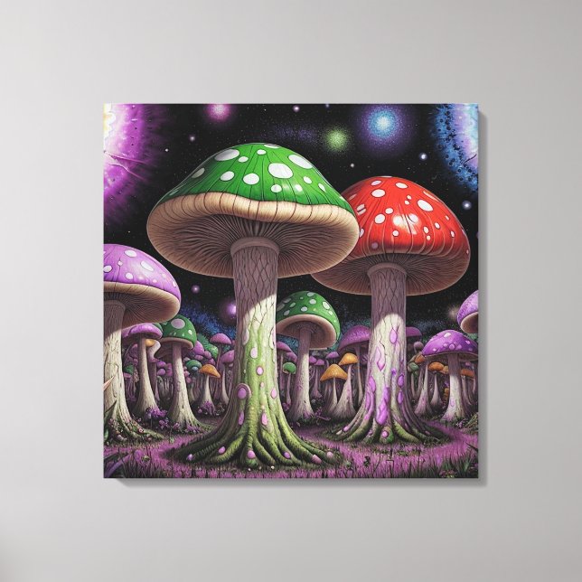 Toile L'art des champignons (Recto)