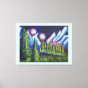 Toile L'art des montagnes des deux lunes