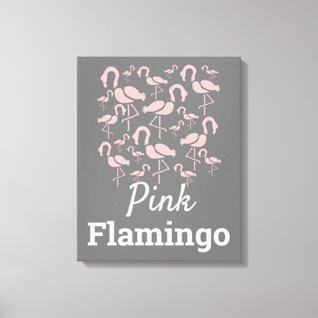 Toile L'art des oiseaux de Flamant rose rose amusant (Recto)