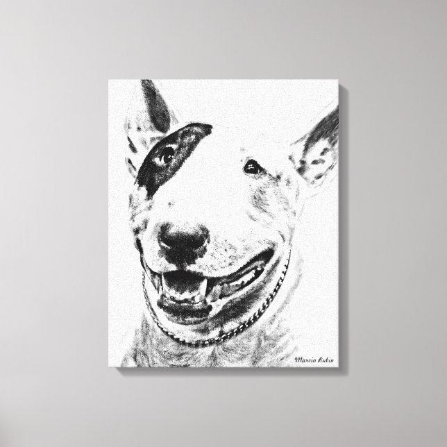 Toile L'art du chien de Cute Bull Terrier (Recto)
