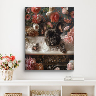 Toile L'art du chien de taureau français   Frenchie dans