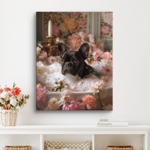 Toile L'art du chien de taureau français   Frenchie dans