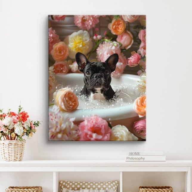 Toile L'art du chien de taureau français | Frenchie dans (Frenchie Art)