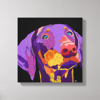 Toile L'art du chiot Doberman