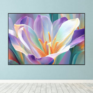 Toile L'art floral abstrait en traits de pinceau audacie