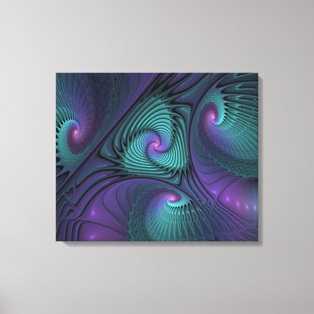 Toile L'art fractal abstrait moderne violet rencontre tu (Recto)