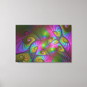 Toile L'art fractal abstrait trippy lumineux coloré