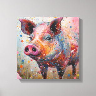 Toile L'art moderne coloré du cochon