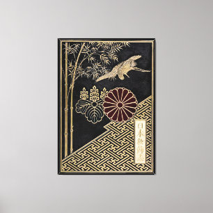 Toile L'art ornemental du japon - oeuvre vintage