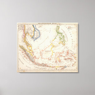 Toile L'Asie, Indonésie, Philippines, Indes est