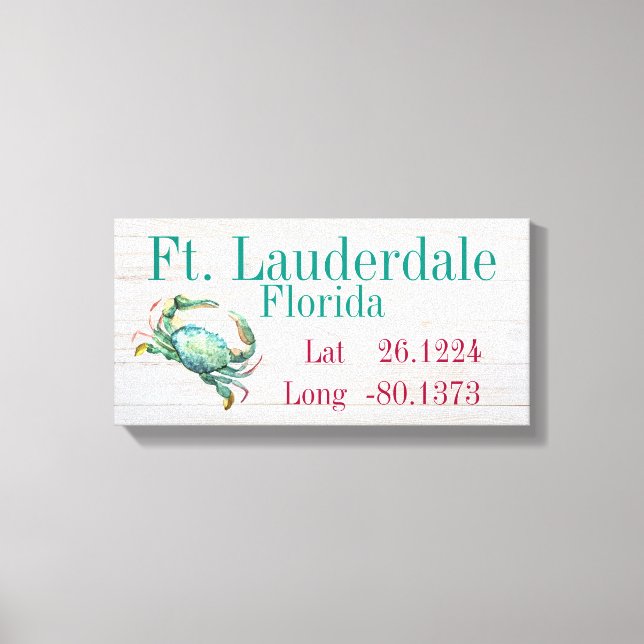 Toile Latitude et longitude de votre ville (Recto)