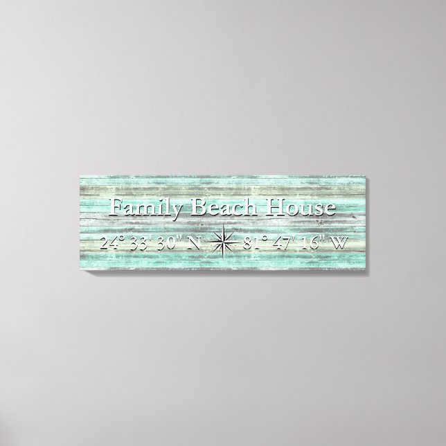Toile Lattitude Personnalisée Et Longueur Décor Côtier (Recto)